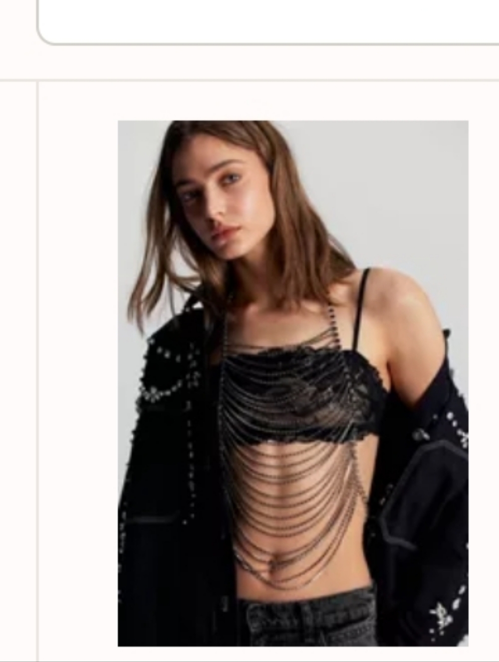 SEXY Free People I Love Your Way Rhinestone Layered Silver Chain Body Jewelry